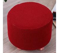YHWW Stretch Ottoman Slipcover Square/Round Foot Stool Cover Jacquard Ottoman Cover Slipcover Footstool Cover Protector Non Slip Pouffe Sofa Cover With Elastic Bottom Washable Red/Grey/Brown/Beige