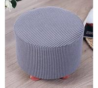 YHWW Stretch Ottoman Slipcover Square/Round Foot Stool Cover Jacquard Ottoman Cover Slipcover Footstool Cover Protector Non Slip Pouffe Sofa Cover With Elastic Bottom Washable Red/Grey/Brown/Beige