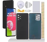 YHX-OU 6.5 Inch Battery Cover for Samsung Galaxy A52 5G Galaxy A52s 5G Back Glass Back Cover Back Glass Replacement Repair Kit + Tools (Black)
