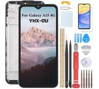 YHX-OU 6.5 Inch Incell Display with Frame for Samsung Galaxy A15 SM-A155F SM-A155P SM-A155R LCD Display Touchscreen Screen Digitizer Assembly Glass with Tool + 1 x Screen Protector