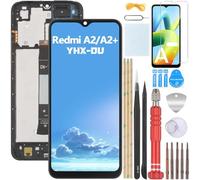 YHX-OU 6.52 Inch Black + Frame Display for Xiaomi Redmi A2 Redmi A2+ LCD Display Touch Screen Replacement Screen Glass Assembly with Tools + 1 Piece Screen Protector