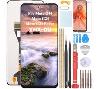 YHX-OU 6.56 Inch Black Display for Motorola Moto G04 G24 G24 Power LCD Display Touch Screen Replacement Screen LCD Glass Assembly Digitizer + 1 Piece Screen Protector + Tools