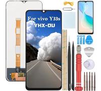 YHX-OU 6.58 Inch Black Display for Vivo Y33s V2109 LCD Display Touch Screen Replacement Screen Glass Assembly with Tools + 1 x Screen Protector
