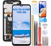YHX-OU 6.6 Inch Black + Frame Display for Samsung Galaxy A14 5G SM-A146U SM-A146P LCD Display Touchscreen Replacement Screen Glass Assembly with Tools + 1 x Screen Protector
