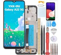 YHX-OU 6.6 Inch Black + Frame Display for Samsung Galaxy A22 5G SM-A226B SM-A226B/DS LCD Display Touchscreen Replacement Screen Glass Assembly with Tools + 1 x Screen Protector