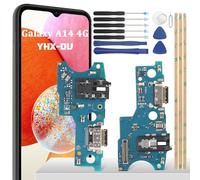 YHX-OU 6.6 Inch Charging Port for Samsung Galaxy A14 4G SM-A145P SM-A145R Dock Connector Port Charger Charging Port Microphone Audio Jack Flex Cable + Installation Tool