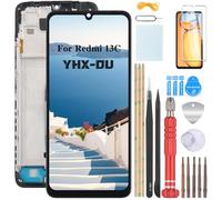 YHX-OU 6.74 Inch Black + Frame Display for Xiaomi Redmi 13C 23100RN82L, 23106RN0DA, 23108RN04Y, 2311DRN14I LCD Display Touchscreen Screen Digitizer Assembly Glass with Tool + 1 x Screen Protector