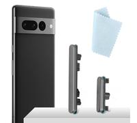 YHX-OU for Google Pixel 7 Pro Power Button and Volume Button for Google Pixel 7 Pro Side Buttons Replacement Set Volume Control Button with Glasses Cleaning Cloth (Black)