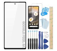 YHX-OU Front Glass for Google Pixel 6a Replacement Repair Broken for Google Pixel 6a witch Repair Kit + Tools + 3M