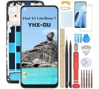 YHX-OU Screen Replacement for OPPO Find X5 Lite LCD Display Compatible with OPPO Reno7 Touch Screen Digitizer Assembly 6.43 inches Black with Frame with Repair Tools