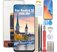 YHX-OU Screen replacement for Xiaomi Redmi 12 LCD Display Compatible with Xiaomi Redmi 12 23053RN02A Touch Screen Digitizer Assembly 6.79 inches Black with No Frame with Repair Tools