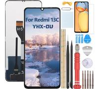 YHX-OU Screen Replacement for Xiaomi Redmi 13C LCD Display Compatible with Redmi 13C 23100RN82L 23106RN0DA 23108RN04Y Touch Screen Digitizer Assembly 6.74 inches Black with Repair Tools
