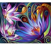 YHX926 Cross Stitch Kits for Beginners,Abstract Flower,11CT Stamped 3 Strands Cross Stitch Kits for Adults,Embroidery Starter Kits for Children,16x20 inch