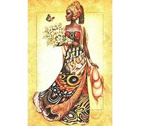 YHX926 Cross Stitch Kits for Beginners Adults,African Woman,11CT Stamped 3 Strands,Easy Embroidery Cross-Stitch Needlework Home Decoration,16x20 inch