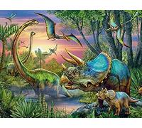 YHX926 Cross Stitch Kits for Beginners Adults,Animal Dinosaur,11CT Stamped 3 Strands,Easy Embroidery Cross-Stitch Supplies Needlework,16x20 inch