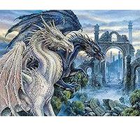 YHX926 Cross Stitch Kits for Beginners Adults,Animal Dragon,11CT Stamped 3 Strands,Easy Embroidery Cross-Stitch Supplies Needlework,16x20 inch