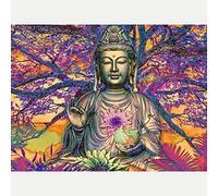 YHX926 Cross Stitch Kits for Beginners Adults,Buddha Statue,11CT Stamped 3 Strands,Easy Embroidery Cross-Stitch Needlework Home Decoration,16x20 inch