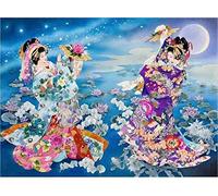 YHX926 Cross Stitch Kits for Beginners Adults,Japanese Geisha,11CT Stamped 3 Strands,Easy Embroidery Cross-Stitch Needlework Home Decoration,16x20 inch