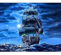 YHX926 Cross Stitch Kits for Beginners Adults,Pirates in The Caribbean,11CT Stamped 3 Strands,Easy Embroidery Cross-Stitch Needlework Home Decoration,16x20 inch