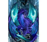 YHX926 Cross Stitch Kits for Beginners Adults,Purple Dragon,11CT Stamped 3 Strands,Easy Embroidery Cross-Stitch Needlework Home Decoration,16x20 inch