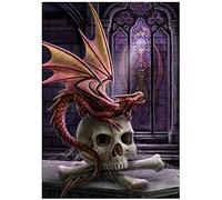 YHX926 Cross Stitch Kits for Beginners Adults,Skull and Dragon,11CT Stamped 3 Strands,Easy Embroidery Cross-Stitch Needlework Home Decoration,16x20 inch