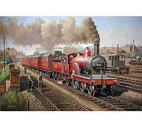 YHX926 Cross Stitch Kits for Beginners Adults,Steam Train,11CT Stamped 3 Strands,Easy Embroidery Cross-Stitch Needlework Home Decoration,16x20 inch