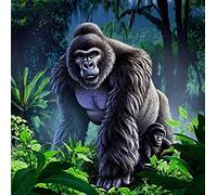 YHX926 Diamond Painting Kits for Adults Full Drill,Forest Gorilla,DIY 5D Diamond Art Kit Cross Stitch Crafts Art for Home Wall Decor Living Room Embroidery Gifts 15.7 × 11.8 Inchs