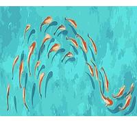YHX926 Diamond Painting Kits for Adults Full Drill,School of Fish,DIY 5D Diamond Art Kit Cross Stitch Crafts Art for Home Wall Decor Living Room Embroidery Gifts 15.7 × 11.8 Inchs