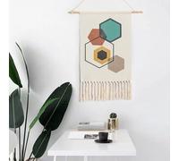 YHXBD Boho Macrame Long Vertical Wall Hanging, Handmade Woven Tassel Tapestry Bohemian Craft Ornament Wall Art Decor For Bedroom Dorm Apartment Nursery,A-03,70x50cm