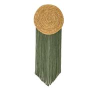 YHXBD Boho Macrame Wall Hanging Handwoven Rope Geometric Round Tassel Tapestry Wall Art Decor,Green,30x85cm