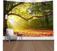 YHXBD Forest Tapestry Wall Hanging, Trees Trunk Wall Art Landscape Nature Green Sunlight Wall Tapestry For Bedroom Living Room Dorm,A-05,150x300cm