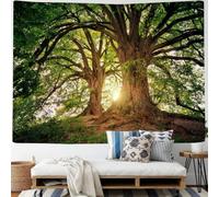 YHXBD Green Forest Tapestry Wall Hanging, Trees Trunk Wall Art Landscape Nature Sunlight Wall Tapestry For Bedroom Living Room Dorm Decor,A-01,180x200cm