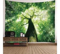 YHXBD Green Forest Tapestry Wall Hanging, Trees Trunk Wall Art Landscape Nature Sunlight Wall Tapestry For Bedroom Living Room Dorm Decor,A-02,180x230cm