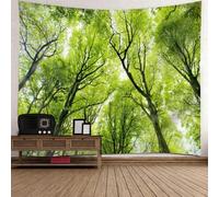 YHXBD Green Forest Tapestry Wall Hanging, Trees Trunk Wall Art Landscape Nature Sunlight Wall Tapestry For Bedroom Living Room Dorm Decor,A-03,95x70cm