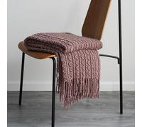 YHXBD Knitted Sofa Throw For Sofa Chair Couch Bed,Simple Solid Color Jacquard Texture Blanket Sofa Throws Warm Armchair Cover Decorative Blanket,Purple,127x240CM