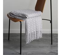 YHXBD Knitted Sofa Throw For Sofa Chair Couch Bed,Simple Solid Color Jacquard Texture Blanket Sofa Throws Warm Armchair Cover Decorative Blanket,Grey,127x240CM