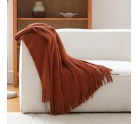 YHXBD Knitted Throw Blanket, Simple Solid Color Chenille Texture Soft Cozy Farmhouse Blanket Sofa Throws Warm Armchair Cover Decorative Blanket,Orange,125x170CM