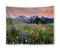 YHXBD Lake Mountain Tapestry Wall Hanging, Forest Trees Sky River Nature Landscape Wall Tapestry For Bedroom Living Room Office Dorm,A-06,150x150cm