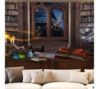 YHXBD Magic Bookshelf Tapestry, Magical Witchy Potion Dark Hippie Tapestries Wall Hanging Gothic Library Book Tapestry For Bedroom,A-02,150x200cm