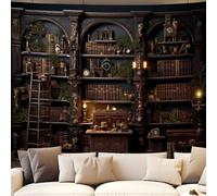 YHXBD Magic Forest Bookshelf Tapestry Wall Hanging, Vintage Gothic Bookshelf Large Backdrop Tapestries For Living Room Bedroom Dorm Wall Decor,A-01,150x200cm