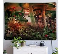 YHXBD Mushroom Tapestry Wall Hanging, Fantasy Colorful Mushrooms Forest Wall Tapestry For Bedroom Living Room Dorm Decor,A-01,150x150cm
