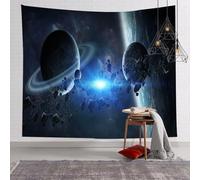 YHXBD Space Planet Tapestry Wall Hanging, Fantasy Moon Night Galaxy Earth Tapestry Mystical Landscape Mountain Tapestry For Bedroom Aesthetic,A-06,150x130cm