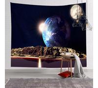YHXBD Space Planet Tapestry Wall Hanging, Moon Night Galaxy Space Art Wall Tapestry For Bedroom Aesthetic, Mystical Landscape Mountain Tapestries,A-02,150x130cm