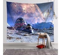 YHXBD Space Planet Tapestry Wall Hanging, Moon Night Galaxy Space Art Wall Tapestry For Bedroom Aesthetic, Mystical Landscape Mountain Tapestries,A-07,100x70cm