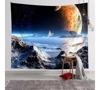 YHXBD Space Planet Tapestry Wall Hanging, Moon Night Galaxy Space Art Wall Tapestry For Bedroom Aesthetic, Mystical Landscape Mountain Tapestries,A-01,200x150cm