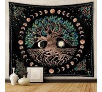 YHXBD Tree Of Life Tapestry Wall Hanging, Mandala Sun Moon Star Galaxy Mushroom Tarot Card Art Wall Tapestry For Bedroom Aesthetic,A-01,130x150cm