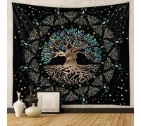 YHXBD Tree Of Life Tapestry Wall Hanging, Mandala Sun Moon Star Galaxy Mushroom Tarot Card Art Wall Tapestry For Bedroom Aesthetic,A-02,73x95cm