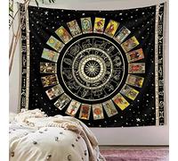 YHXBD Tree Of Life Tapestry Wall Hanging, Mandala Sun Moon Star Galaxy Mushroom Tarot Card Art Wall Tapestry For Bedroom Aesthetic,A-04,73x95cm