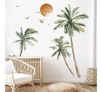 YHXBD White Tapestry Wall Hanging, Bohemian Beach Tropical Palm Tree Wall Art Landscape Summer Aesthetic Wall Tapestry For Bedroom Living Room Dorm,A-01,400x230cm