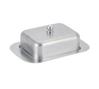 YHxFlux Butter Container Modern Simple Butter Plate High-Grade Stainless Steel Cheese Snack with Lid Hotel Restaurant Tableware for Kitchen